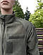 Чоловіча зимова флісова кофта на змійці хакі темно зелена з кишенями - фото 3 - id-p2730210931