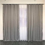 Сонцезахисні штори з льону блекаут 100% захист від сонця, Зелений., фото 2