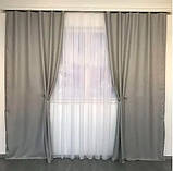 Сонцезахисні штори з льону блекаут 100% захист від сонця, Зелений., фото 3