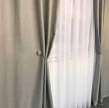 Сонцезахисні штори з льону блекаут 100% захист від сонця, Зелений., фото 4