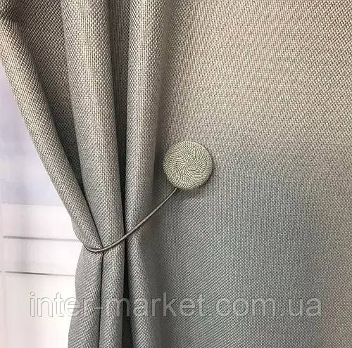 Сонцезахисні штори з льону блекаут 100% захист від сонця, Зелений., фото 1