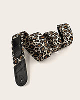 Ремінь для гітари та укулеле ручної роботи з леопардовим принтом, гітарний ремінь з перехідником для акустики в подарунок