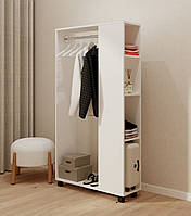 Вішалка настінна. Вішалка в передпокій. Вішалка настінна з полицею і гачками MebelProff B6 Білий