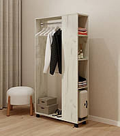 Вішалка настінна. Вішалка в передпокій. Вішалка настінна з полицею і гачками MebelProff B6 Крафт Білий