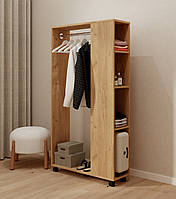 Вішалка настінна. Вішалка в передпокій. Вішалка настінна з полицею і гачками MebelProff B6 Крафт Золотий