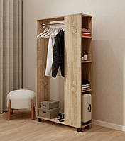 Вішалка настінна. Вішалка в передпокій. Вішалка настінна з полицею і гачками MebelProff B6 Сонома