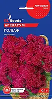 Агератум Голіаф червоний сорт компактний цвітет рясно та довго до перших заморозків, упаковка 0,1 г