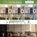 Світлодіодний світильник стельовий LEZOE з регульованою яскравістю і датчиком руху, 18 Вт, 1800 лм, радарний, з регульованою яскра, фото 2