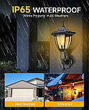 Сонячні настінні ліхтарі Moman, 2 упаковки зовнішніх охоронних світильників з датчиком руху, IP65 водонепроникний для гаража, фото 6
