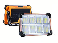 Переносний LED ліхтар з акумулятором 3600 мАг, сонячна панель, USB Type-C, IP65, 4 режими освітлення