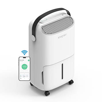 Осушувач повітря evoair 40 м² NovaDry 16 Smart, осушення 16л/24 год, іонізація повітря, УФ - знежараження, резервуар 2.5 л, Black