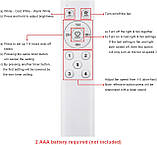 Gliztech - Стельовий вентилятор з підсвічуванням та пультом дистанційного керування, світлодіодний вентилятор для ванної кімнати, фото 3