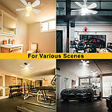 Gliztech - Стельовий вентилятор з підсвічуванням та пультом дистанційного керування, світлодіодний вентилятор для ванної кімнати, фото 6