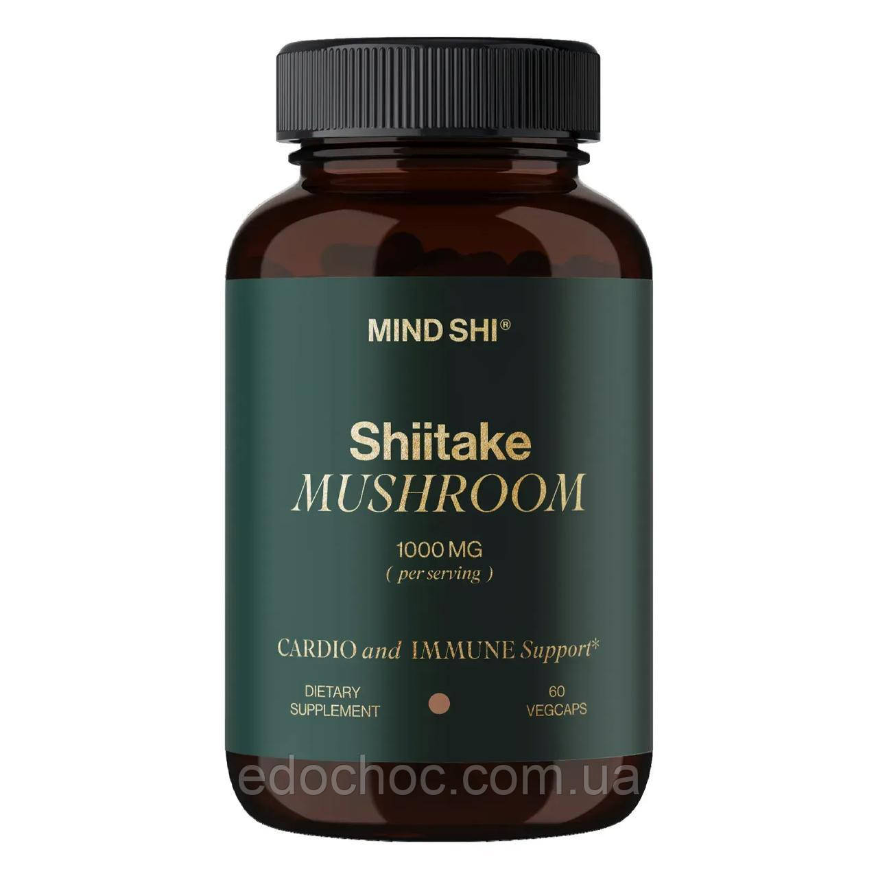 Shiitake Mushroom 1000 mg - 60 vegcaps MSH-04402, фото 1