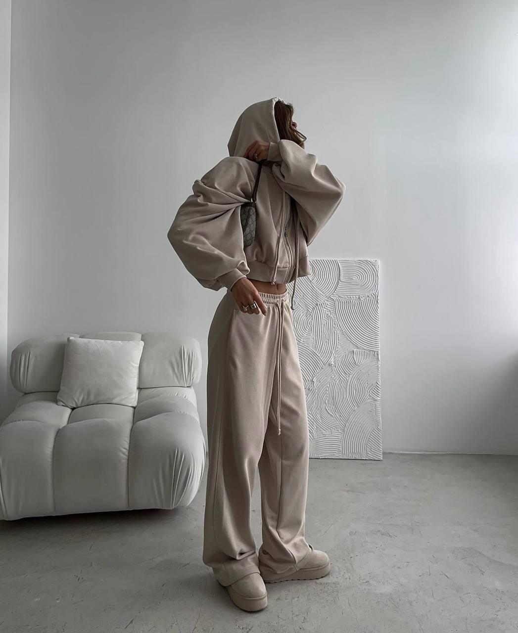 Костюм жіночий M, L трьохнитка беж, фото 1