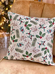 Новорічна наволочка гобеленова 45*45 см MARIBEL