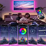 Світлодіодна стрічка LED 20 м SMD 5050 USB з Bluetooth керуванням та пультом 24 кнопки RGB для підсвітки, фото 2