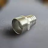 Штуцер шланговий різьбовий нержавіючий DN50 (2"), н/ж сталь AISI304, зовнішня різьба BSPP, ялинка 50 мм, фото 2