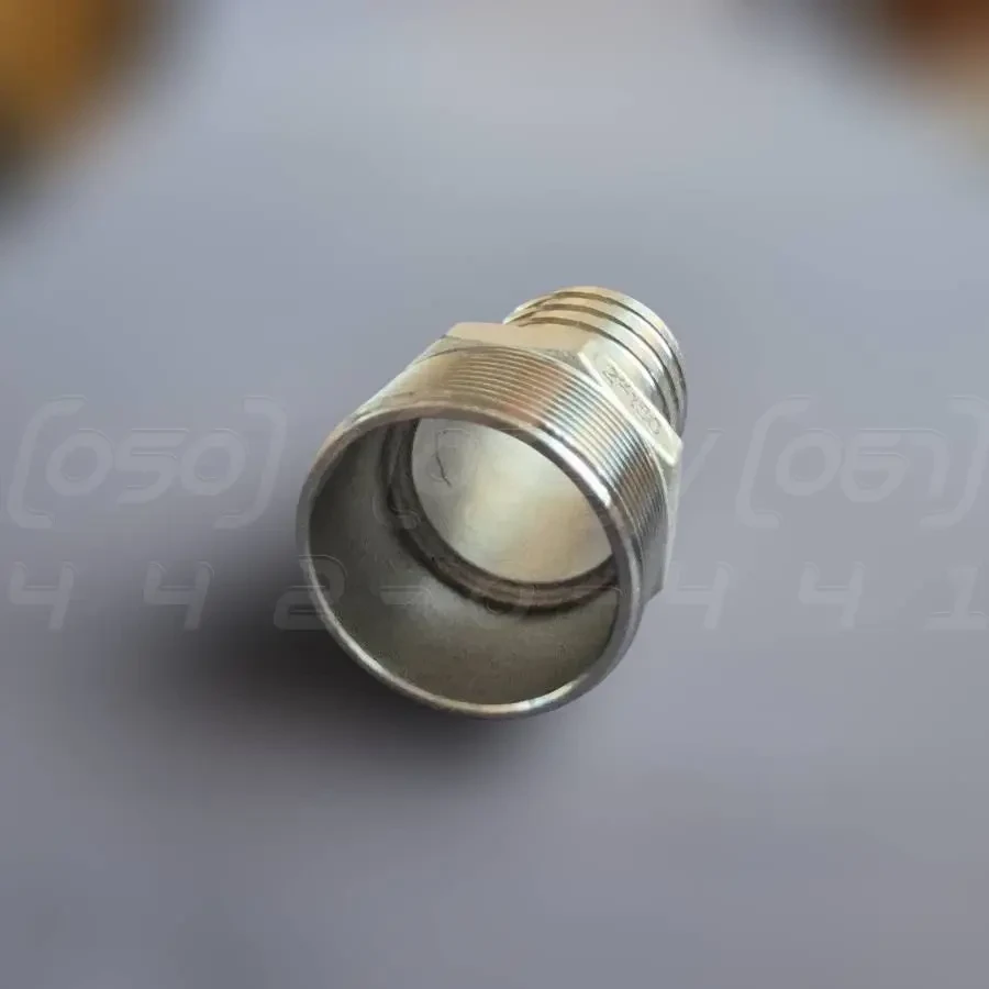 Штуцер шланговий різьбовий нержавіючий DN50 (2"), н/ж сталь AISI304, зовнішня різьба BSPP, ялинка 50 мм, фото 1