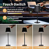 Mr. White Набір з 2 бездротових сенсорних світлодіодних настільних ламп, що перезаряджаються, з батарейним живленням для їдальні, фото 3