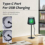 Mr. White Набір з 2 бездротових сенсорних світлодіодних настільних ламп, що перезаряджаються, з батарейним живленням для їдальні, фото 6