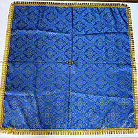 Скатертина з парчі синього кольору (пошиття під замовлення)