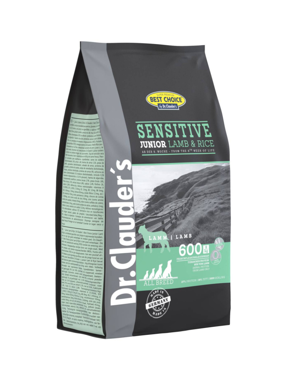 Dr.Clauder's Sensitive Junior Lamb & Rice сухий корм для цуценят всіх порід із чутливим травленням, 4 кг, фото 1