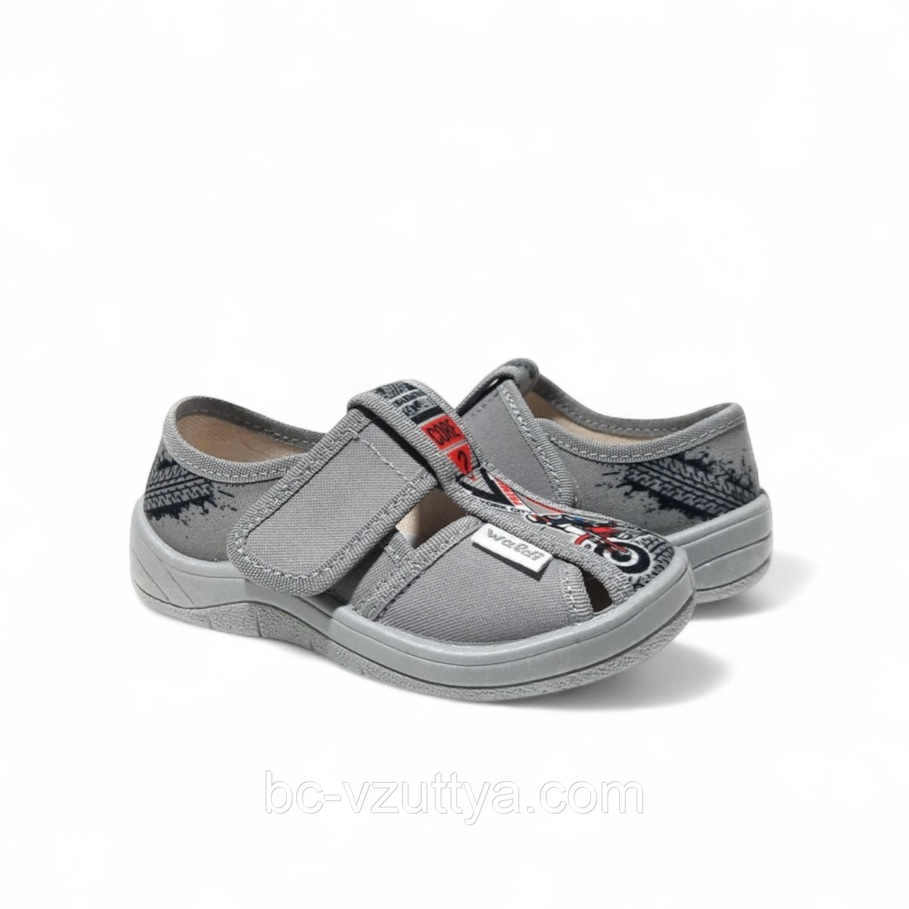 Дитячі тапочки для хлопчика Waldi Паша мото, Сірий (360-561), фото 1