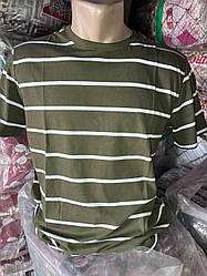 Футболка чоловіча в смужку (зелена)