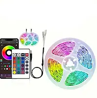 Світлодіодна RGB стрічка 30 м, Bluetooth керування, 2 котушки, пульт ДУ