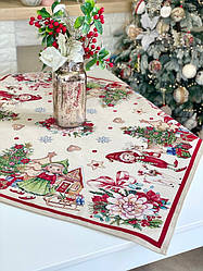 Новорічна скатертина гобеленова на прямокутний стіл GINGER