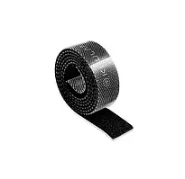 Стяжка липучка хомут органайзер для проводів кабелю 0.5м Чорний