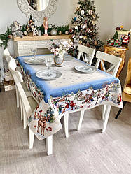 Новорічна скатертина гобеленова на прямокутний стіл HENKEL
