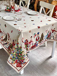 Новорічна скатертина гобеленова на прямокутний стіл NOIRET