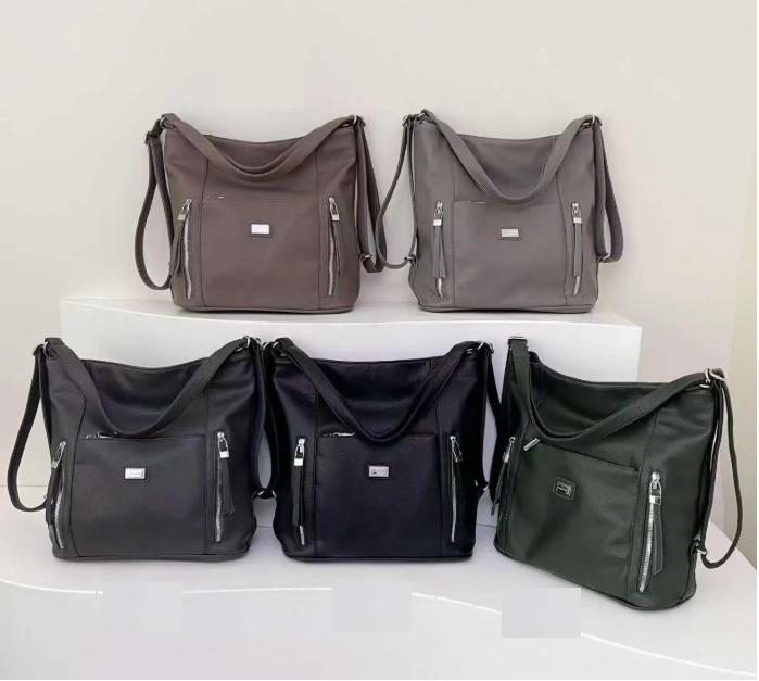 Сумка жіноча на блискавці з кишенями зі штучної шкіри у різних кольорах Fedya, фото 1