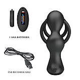 Вібростимулятор простати з ерекційним кільцем Mr Play Remote Control Vibrating Prostate Massager, фото 8