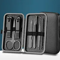 Військовий манікюрний дорожний набір Manicure 6 в 1 чорний в чохлі чоловічий