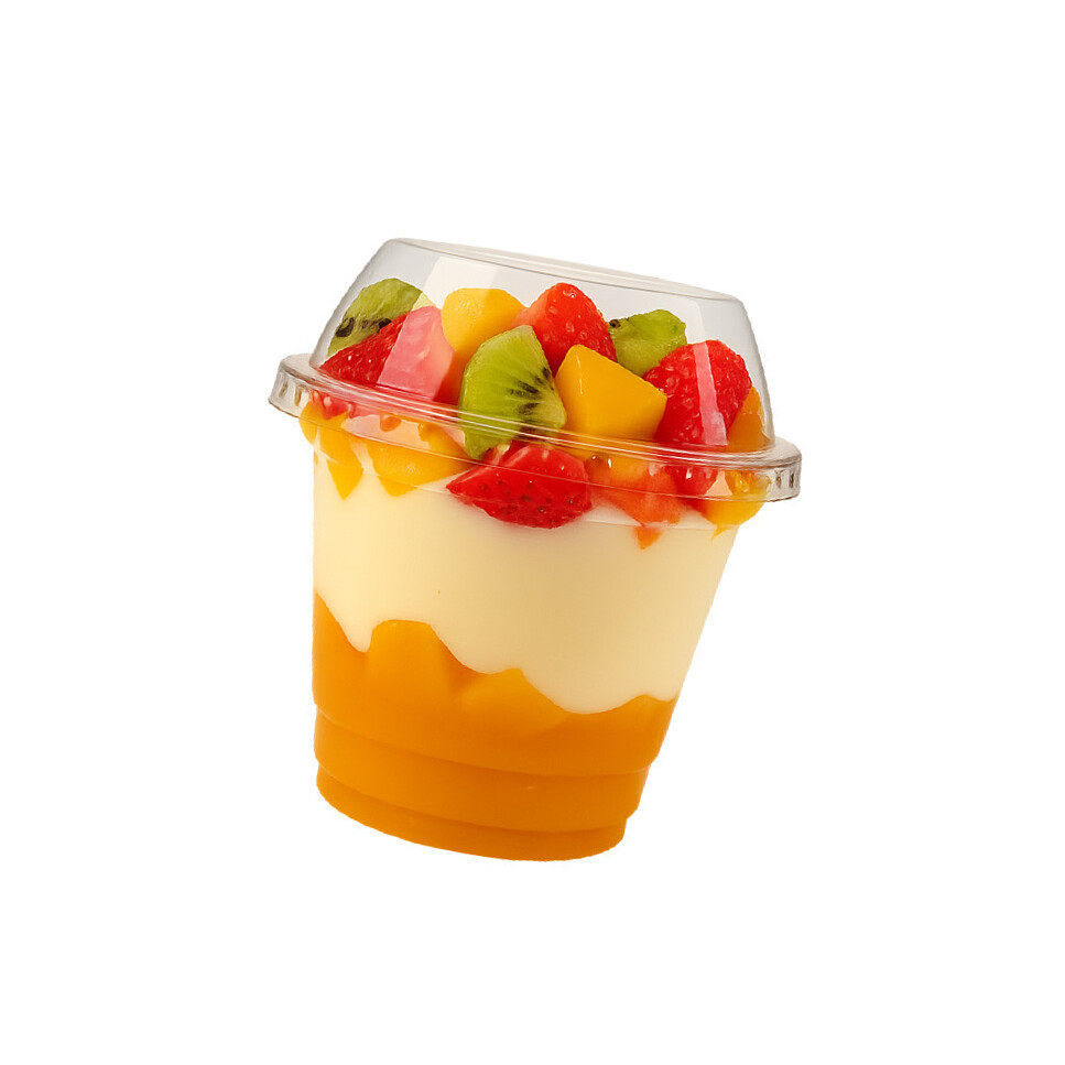 Стакан пластиковий 200мл з плоскою кришкою без отвору (100шт), фото 1