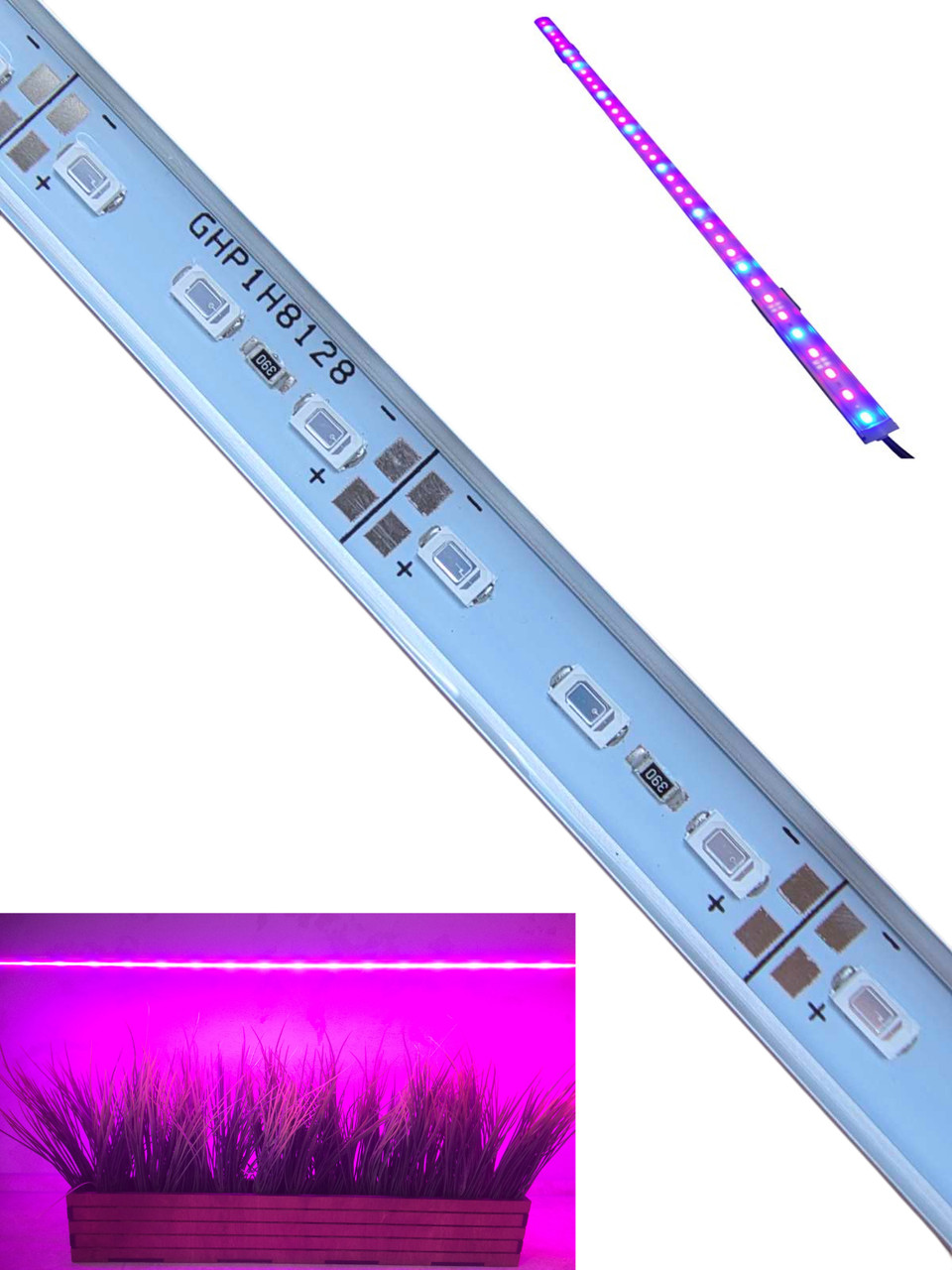Світлодіодний фітосвітильник SMD5630 4:1 72LED IP67 для рослин