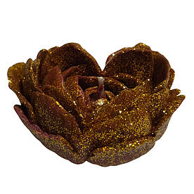 Свічка низькотемпературна у формі троянди з глітером GlowKink бордова, М