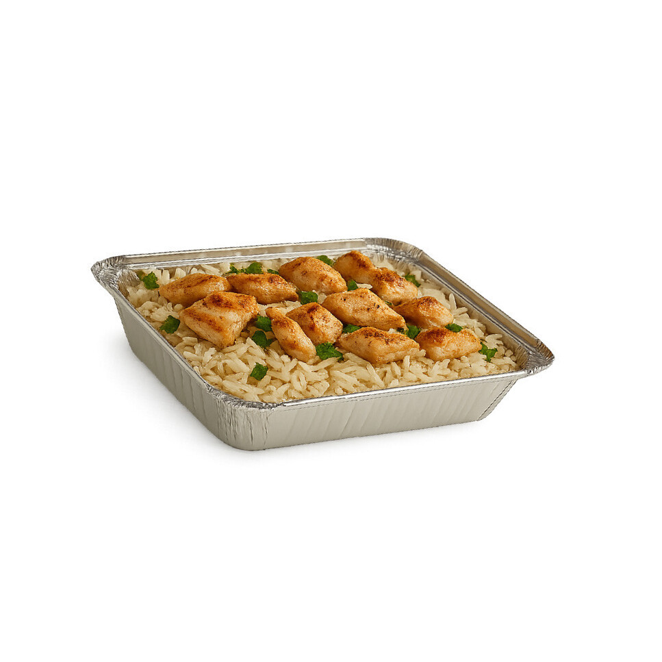 Контейнер алюмінієвий SP 64L з кришкою 950мл (100шт) для продуктів, фото 1