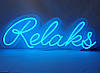 Неонова вивіска Relax 800x418 мм блакитна IP44, фото 4