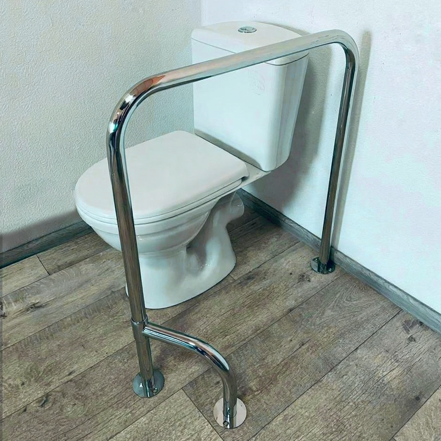 Поручень в туалет п-подібний з поворотною ніжкою 360° для людей з інвалідністю 32мм - 800х700мм (789-50), фото 1