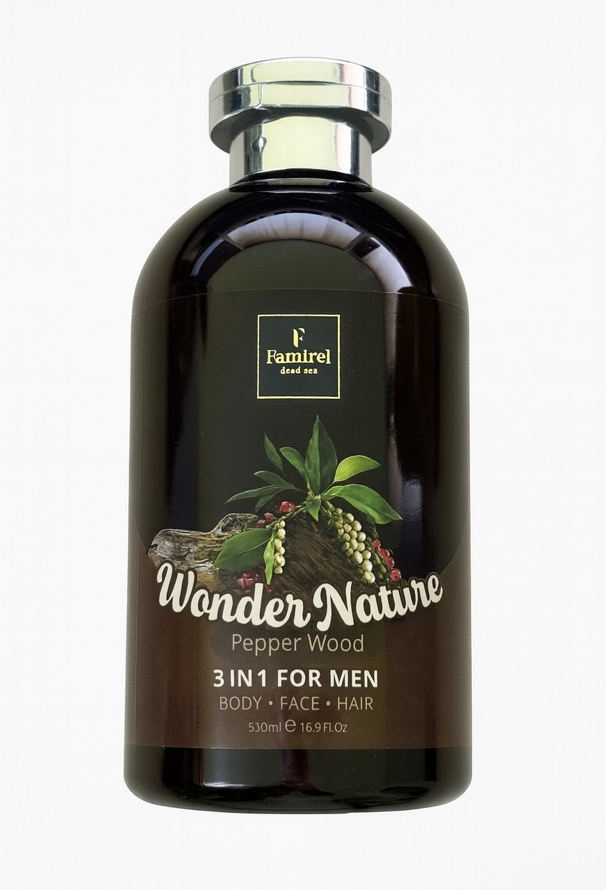 Гель для чоловіків 3в1 Famirel Pepper Wood Wonder Nature 500мл, фото 1