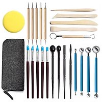 Набір із 25 інструментів для ліплення та моделювання кераміки в чохлі