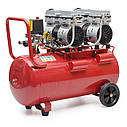 Компресор, 50 л, 2×0,75 кВт, 220 В, 8 атм, 290 л/хв, 1400 об/хв, малошумний, безмасляний, 4 циліндри INTERTOOL PT-0023, фото 4
