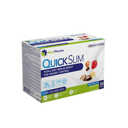 Коктейль Quick Slim "Мікс смаків", 30 саше по 23 г, фото 1
