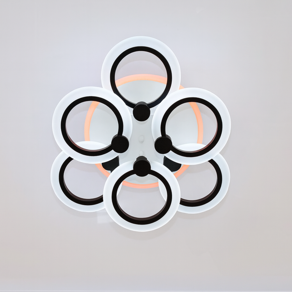 Люстра Лед з підсвіткою стельова Diasha 85W до 18 м² колір Чорний A8022/3+3BK 3color, фото 1