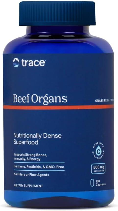 Trace Minerals Beef Organs / Яловичі органи трав'яної відгодівлі 180 капсул