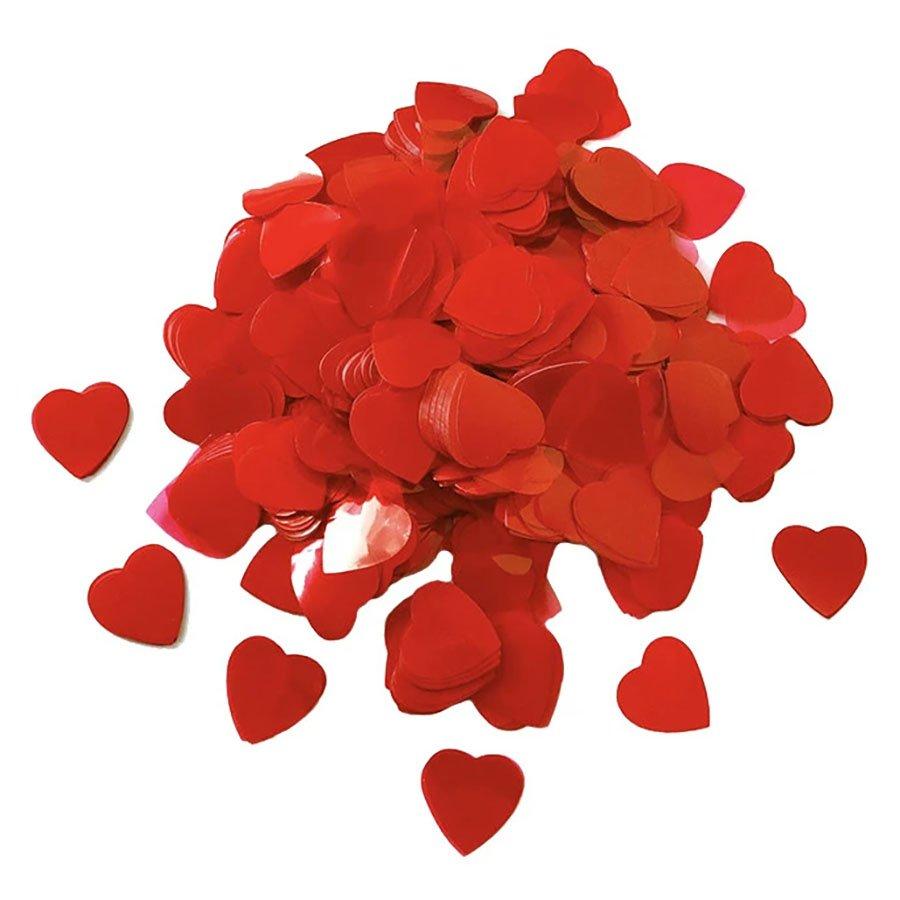 Конфетті серця червоні 50 гр 15 мм